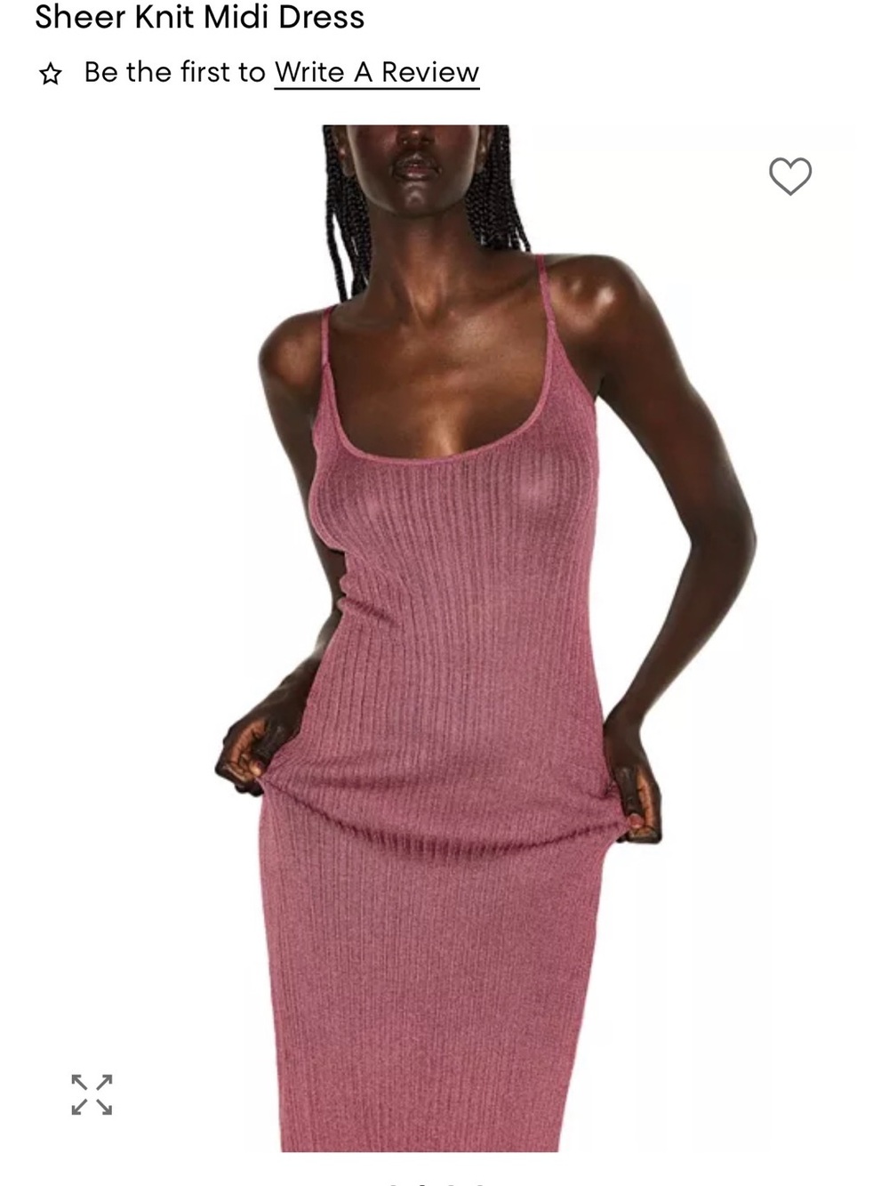 SKIMS Sheer Knit Midi Dress in Dusty Rose